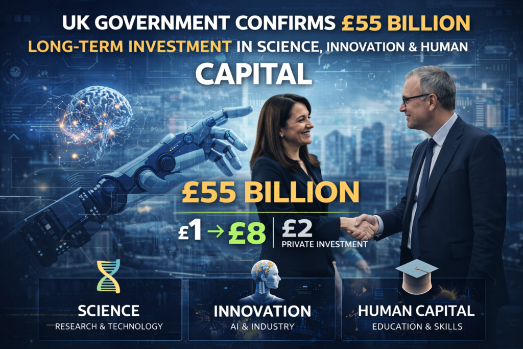 UK Government Confirms £55 Billion Long-Term Investment in Science, Innovation and Human Capital