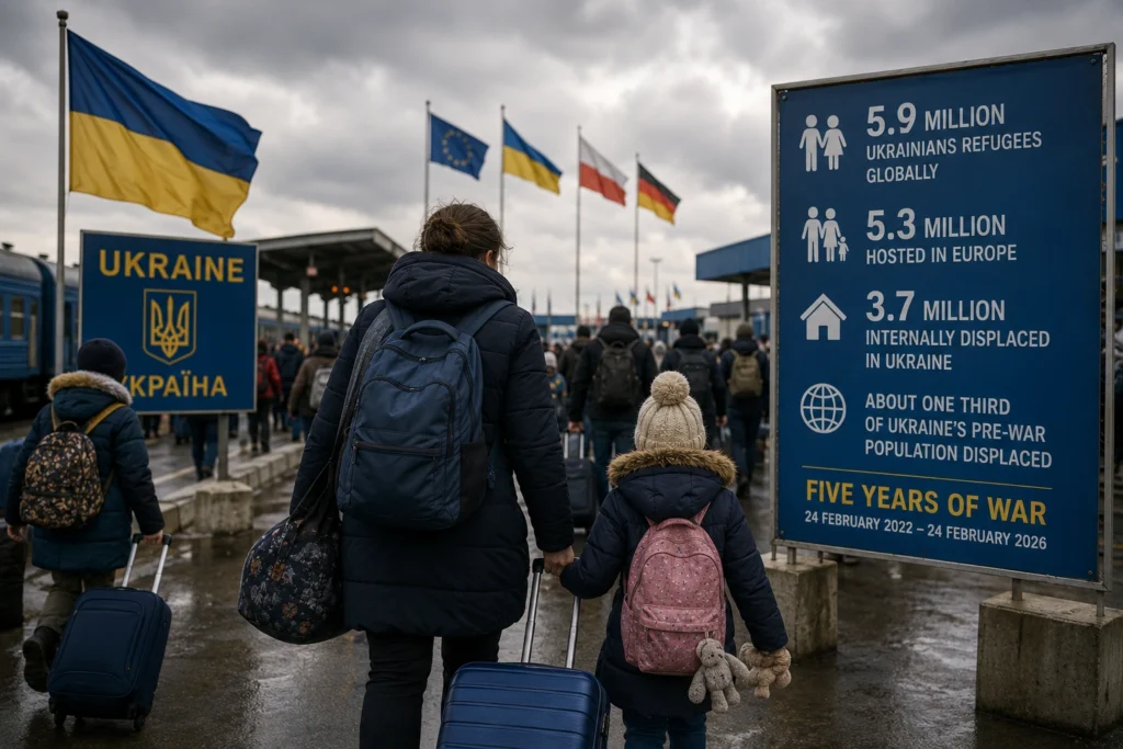 Five Years of War: 5.9 Million Ukrainian Refugees Globally as Displacement CrisisEnters New Phase