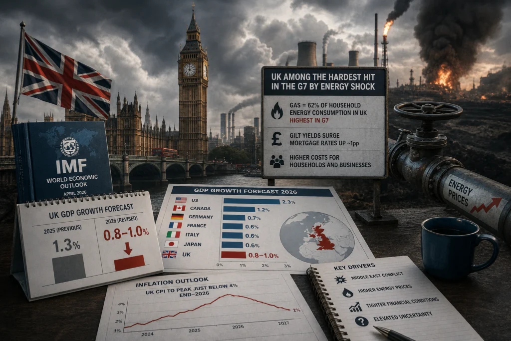 IMF Downgrades UK Growth Forecast to 0.8–1.0% for 2026 — BritainAmong the Hardest Hit in the G7 by Middle East Energy Shock